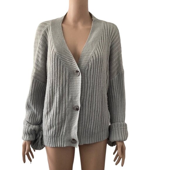 Nasty Gal Sweater Cardigan Womens Medium Cable Knit Cuffed Sleeve Oversized - Picture 11 of 11